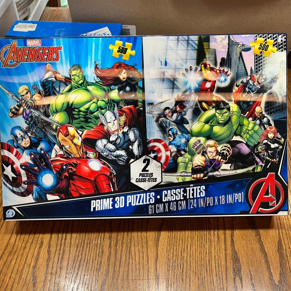 Marvel Avengers Prime‎ 3D Puzzles, 500 Piece Jigsaw Set, 2 Count, New